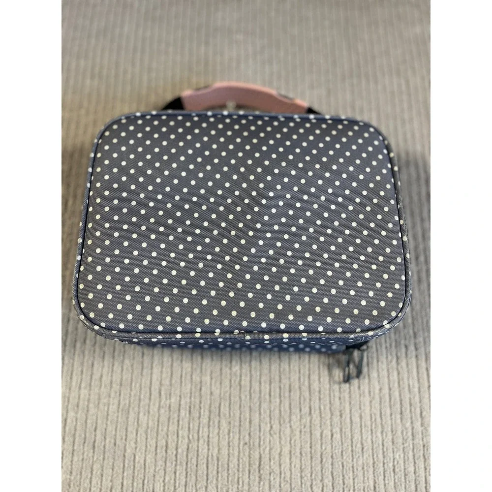 Nike Womens Girls Lunch Box Pink Polka Dot Insulated Grey Hard Shell